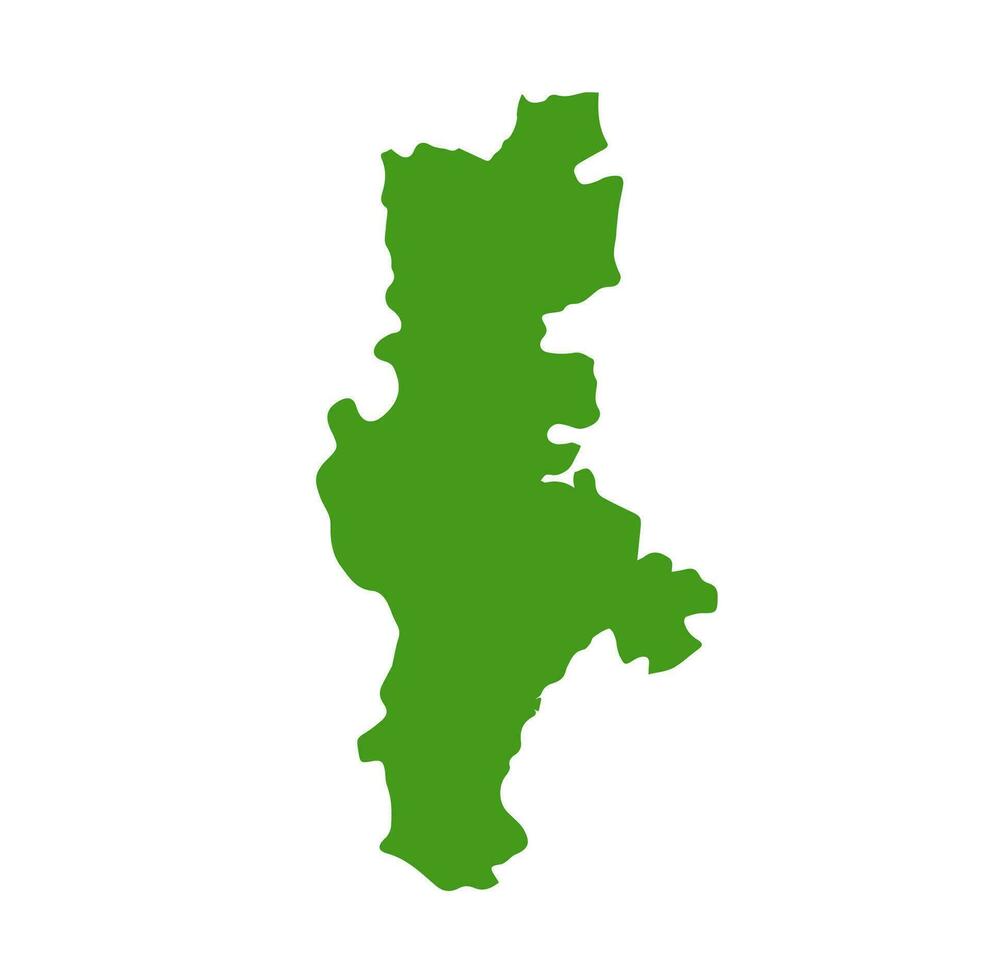 gadchiroli dist mapa en verde color. gadchiroli es un distrito de maharashtra. vector