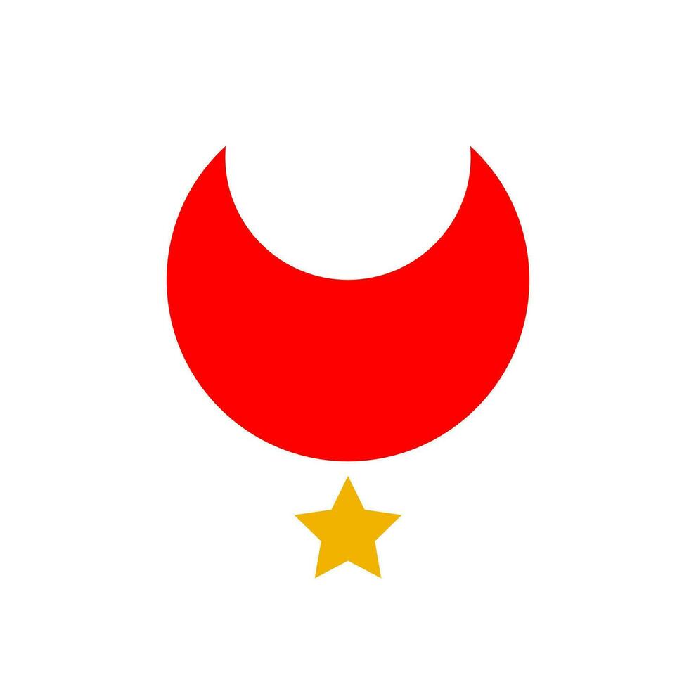 A red tika of lord lakshmi. Hindu tila with Moon and star shape. vector