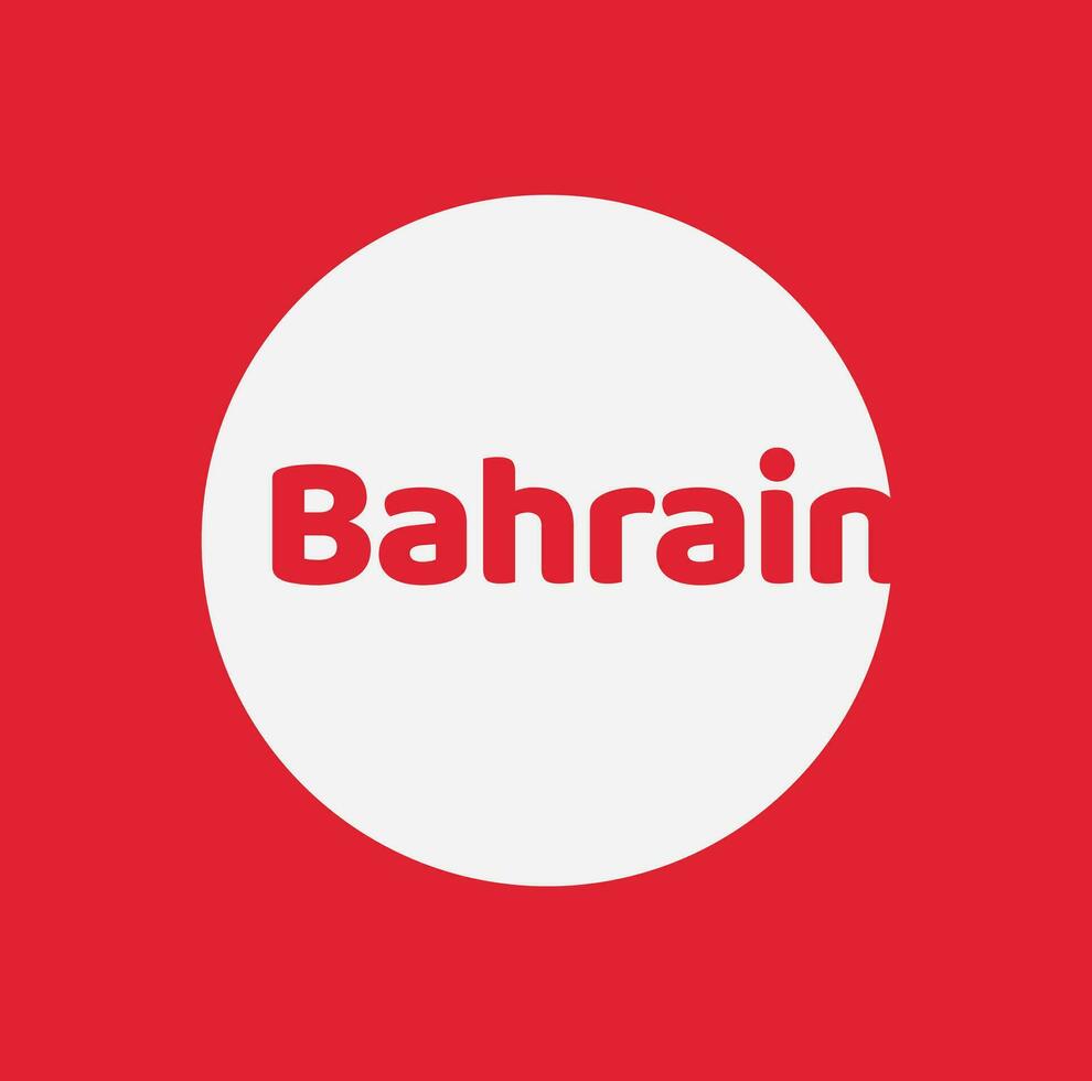 Bahrain typography art with round shape. vector