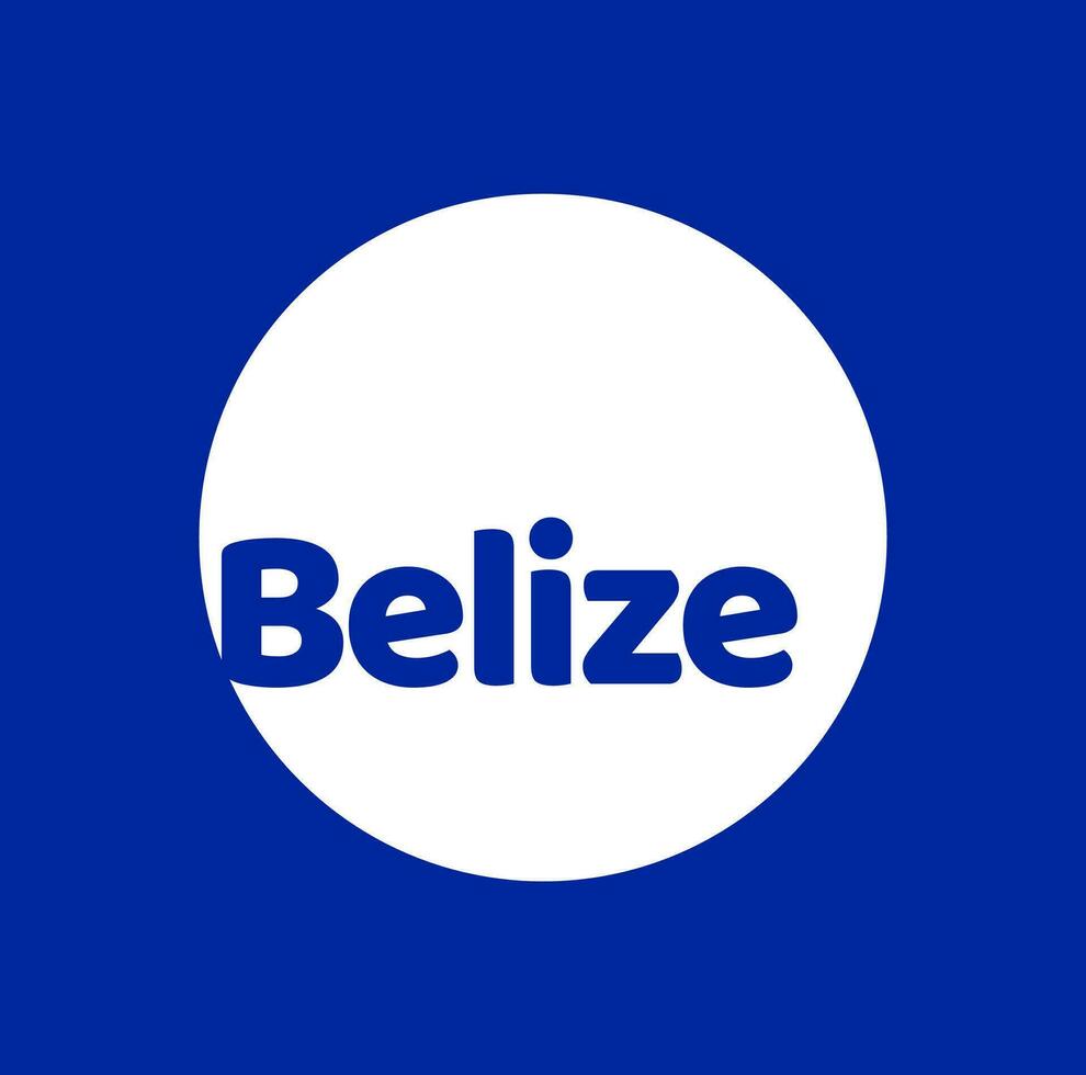 Belize country name vector lettering with national flag color.