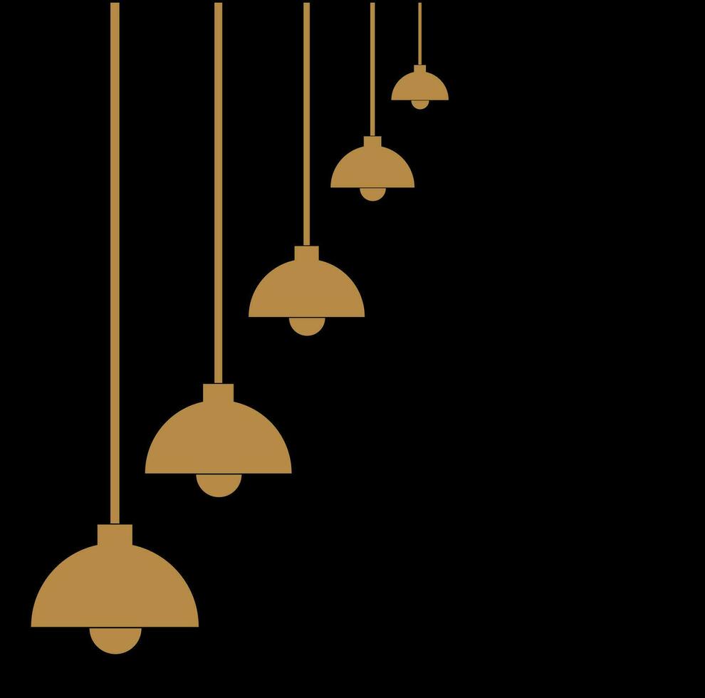 Golden lights vector icon with black background.
