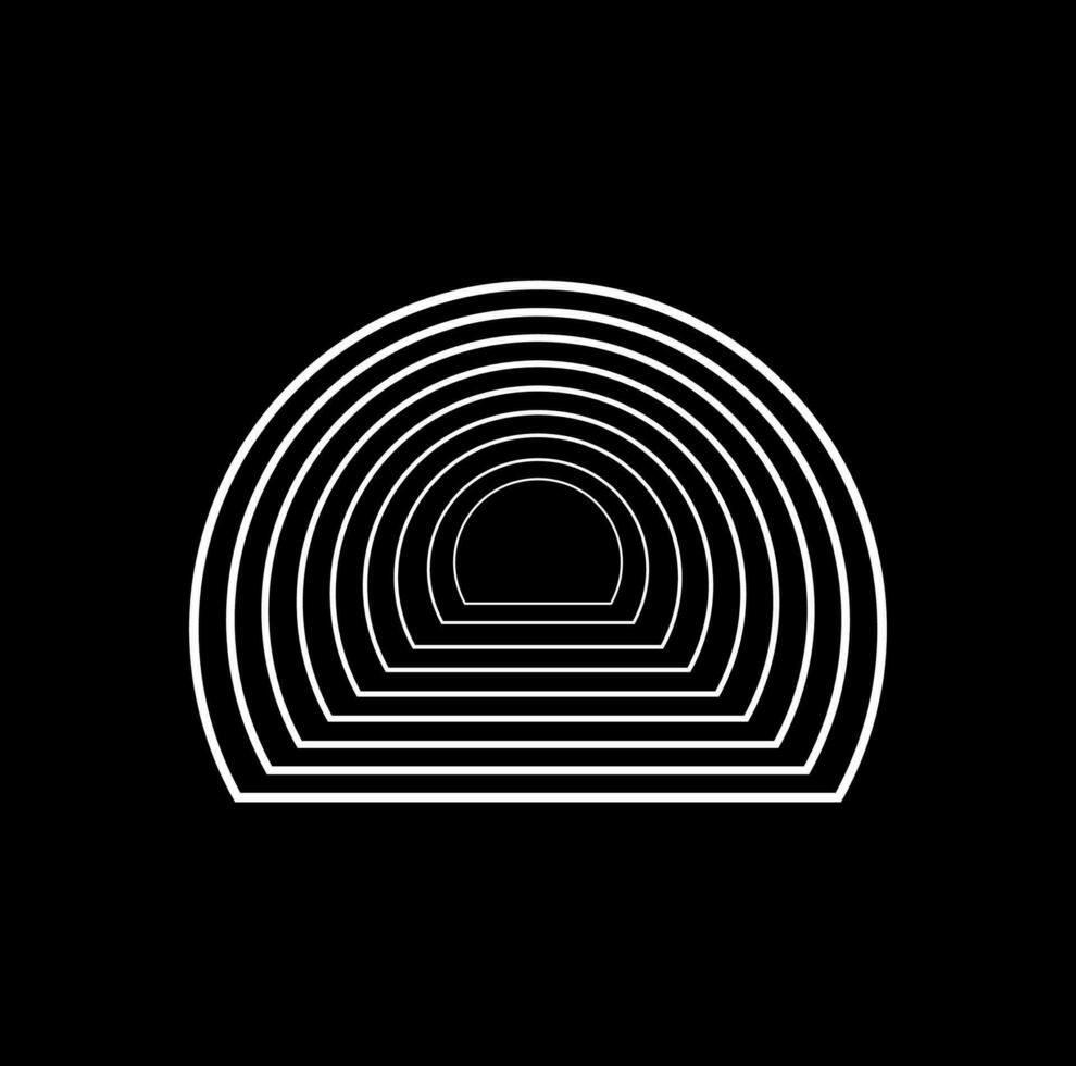 An abstract lines half circles illustration. vector