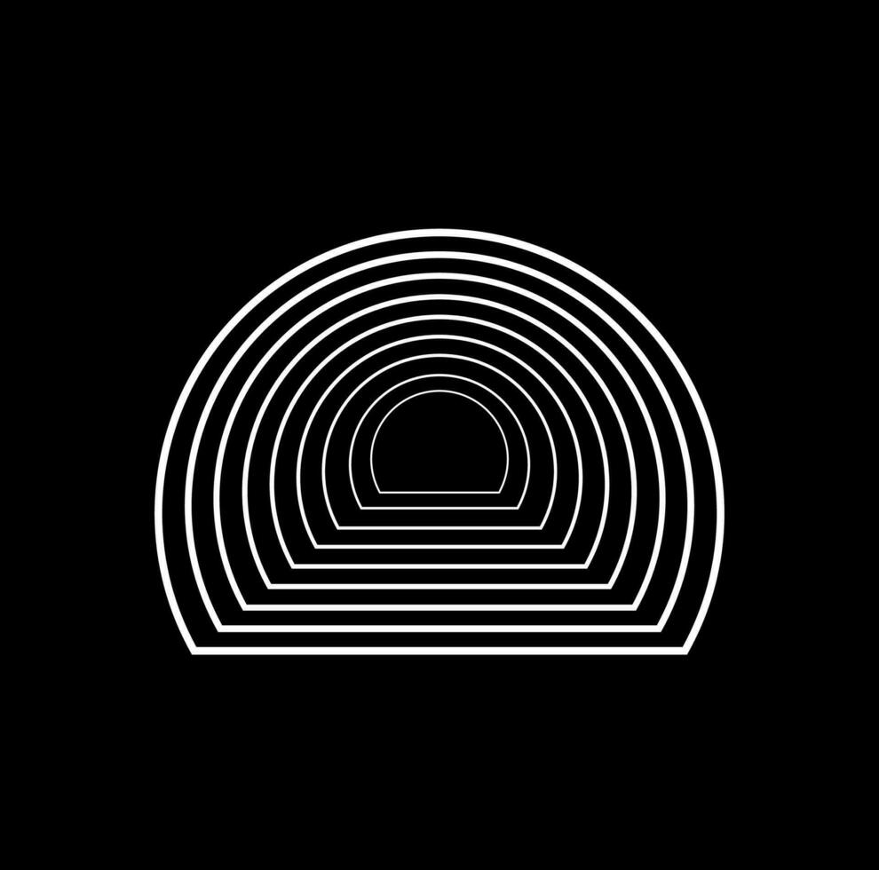 An abstract lines half circles illustration. vector