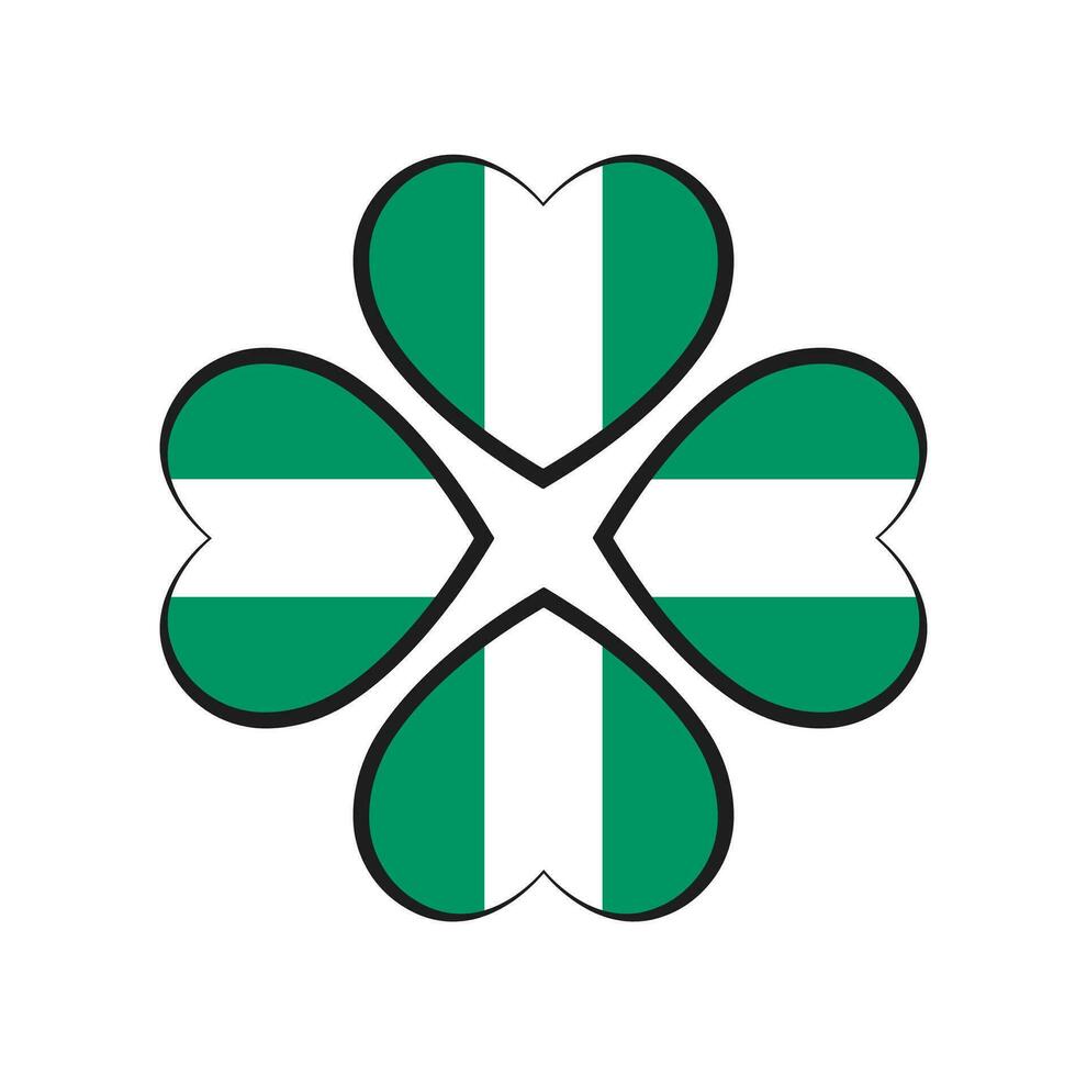 Nigeria nacional bandera con un corazón forma icono. vector