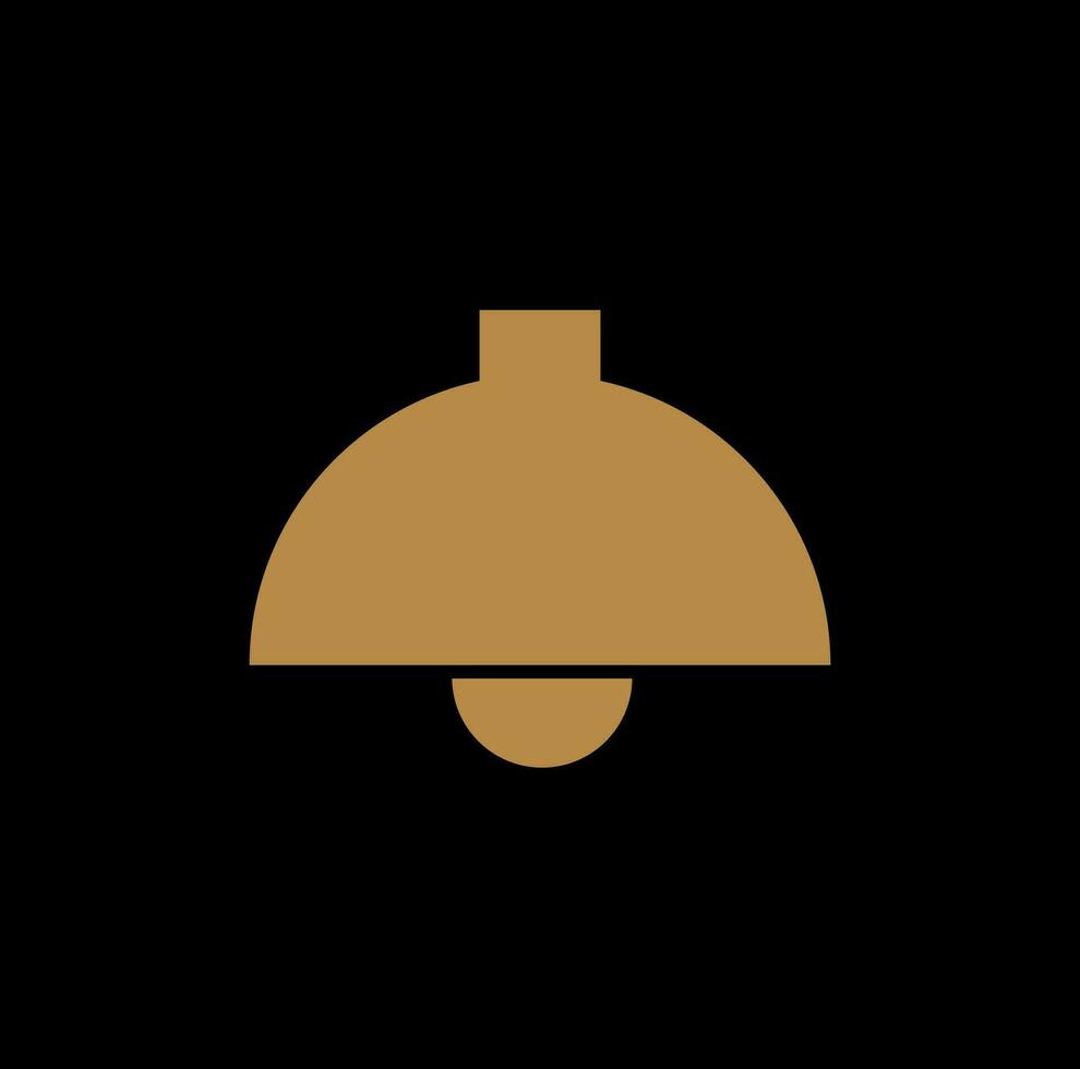 A single isolated golden hanging light vector icon.