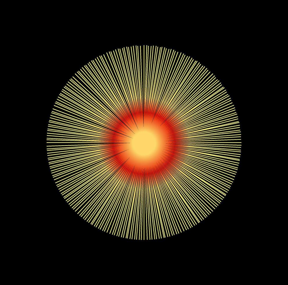 The sun vector icon with light.