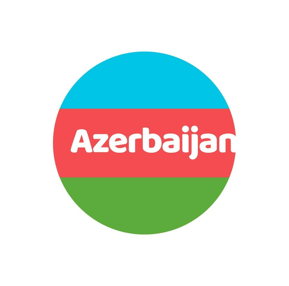 Azerbaijan country name vector lettering with national flag color.