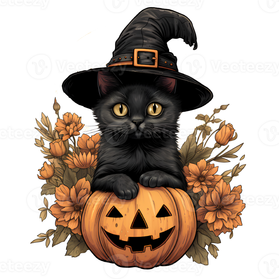 cat dog cut flowers vintage ai generative png