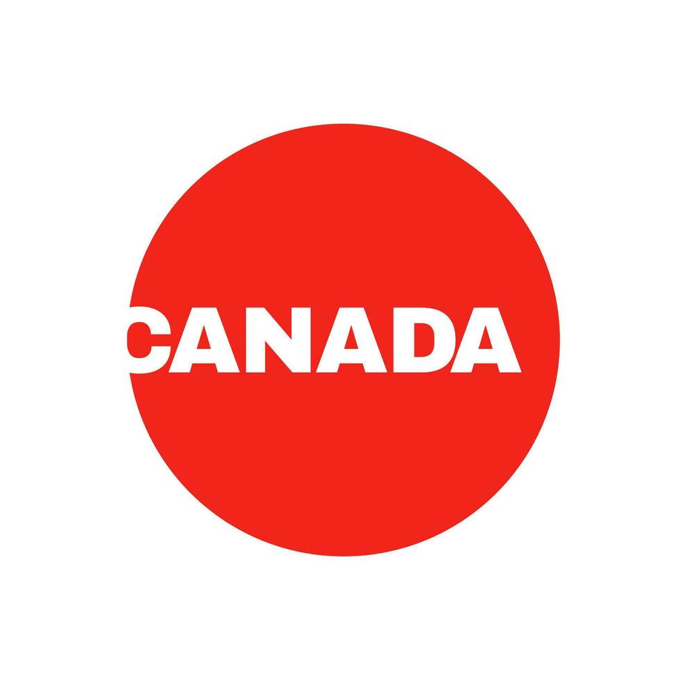 Canada Country name typography icon with flag color. vector