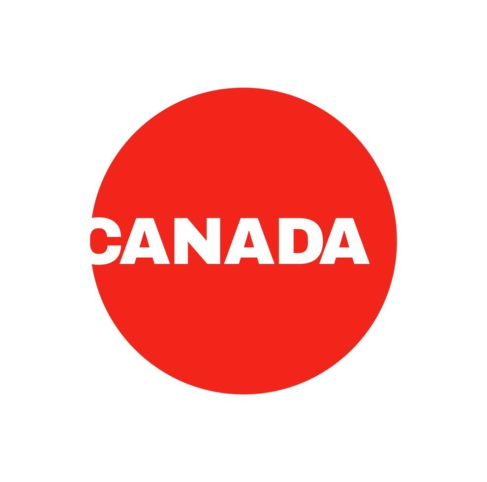 Canadá país nombre tipografía icono con bandera color. vector