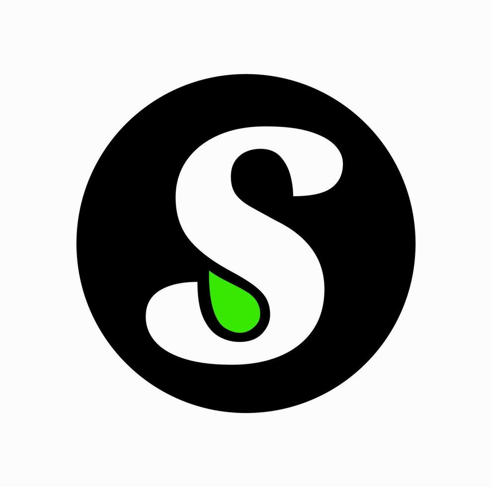 S Typography with go green them icon vector