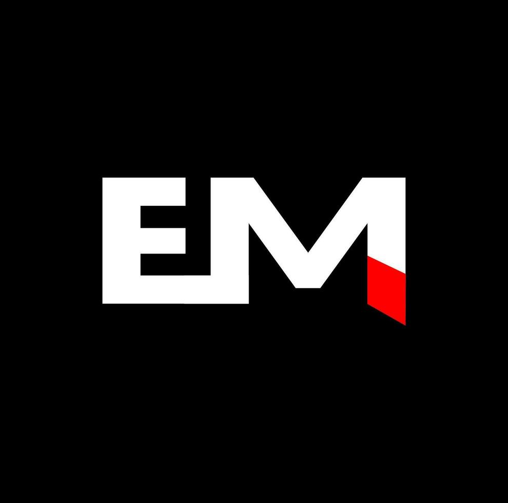 EM brand name typography monogram. vector