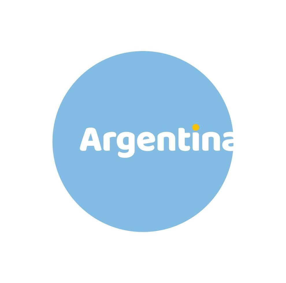 Argentina country name typography in a national flag color. vector