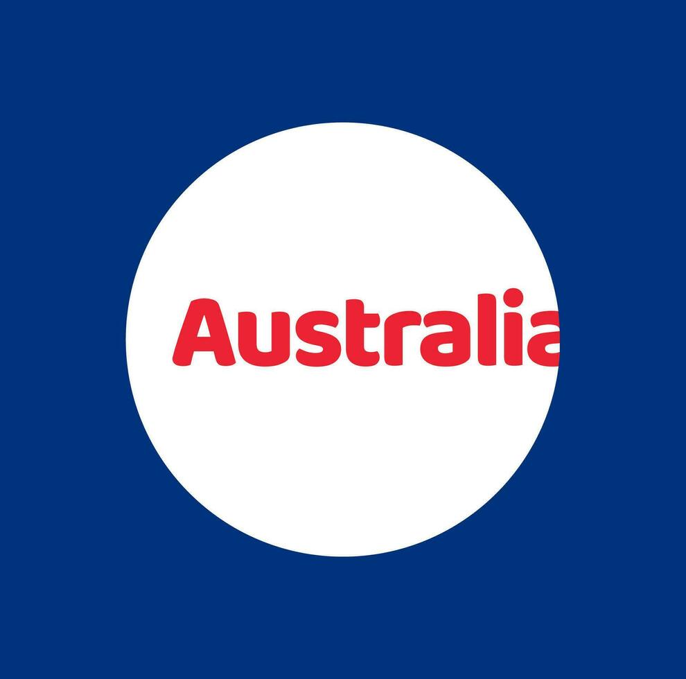 Australia country name typography with a round shape. vector