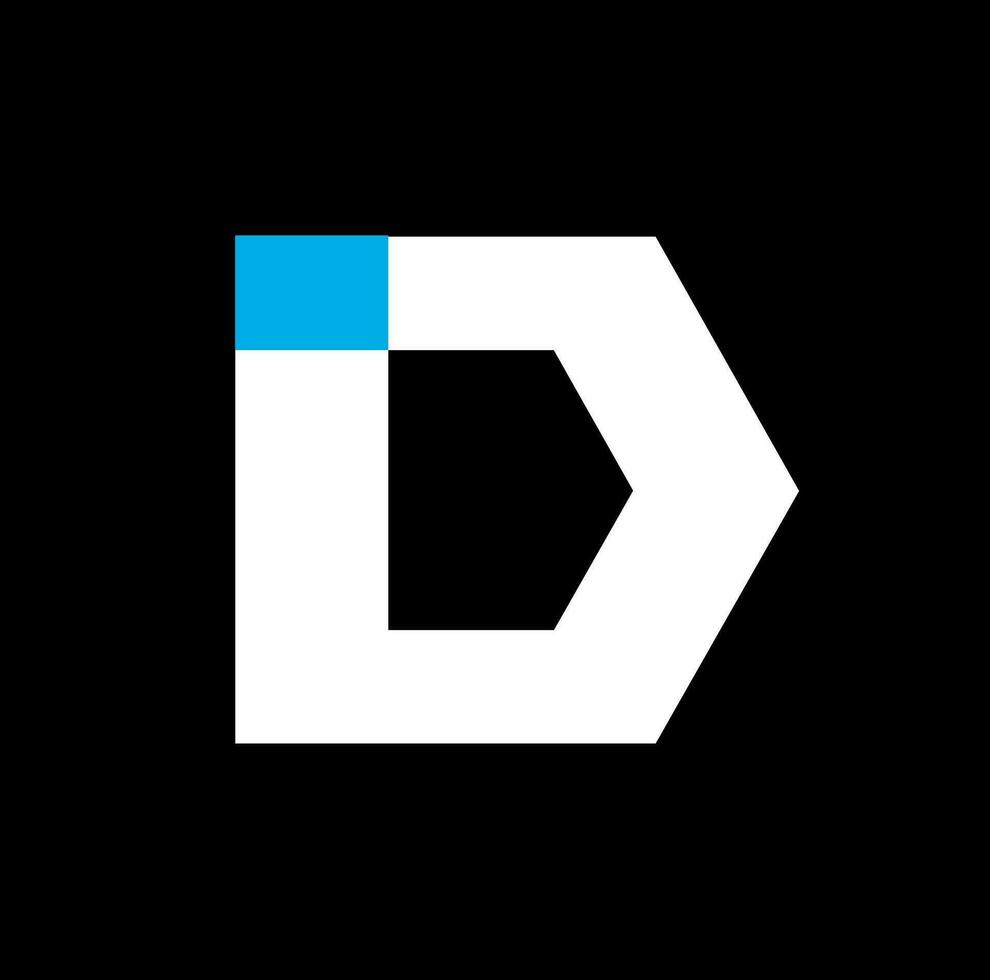 D brand name typography monogram. D lettering. vector