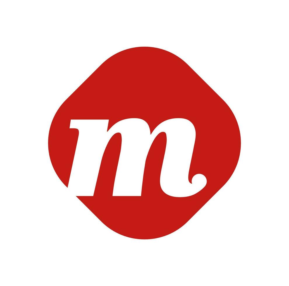 metro empresa nombre inicial letra icono. rojo cuadrado metro carta. vector