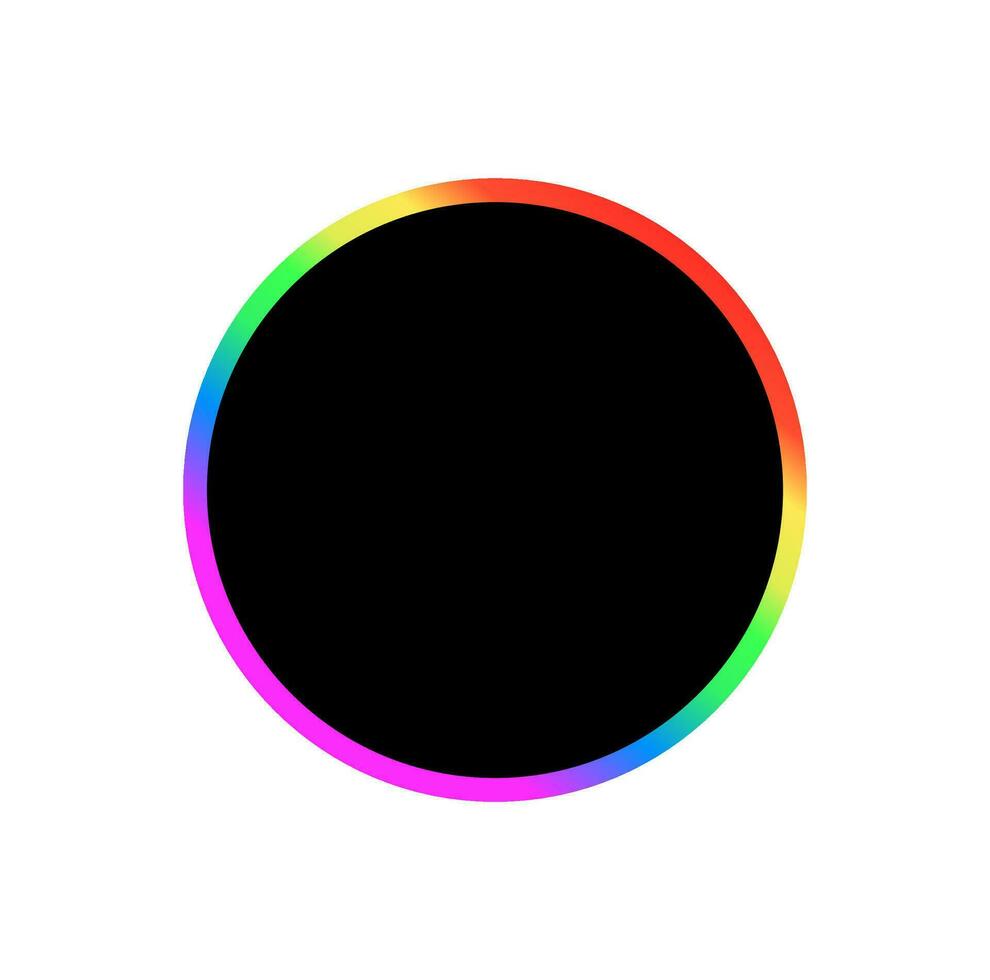 A colorful vector ring around black round.