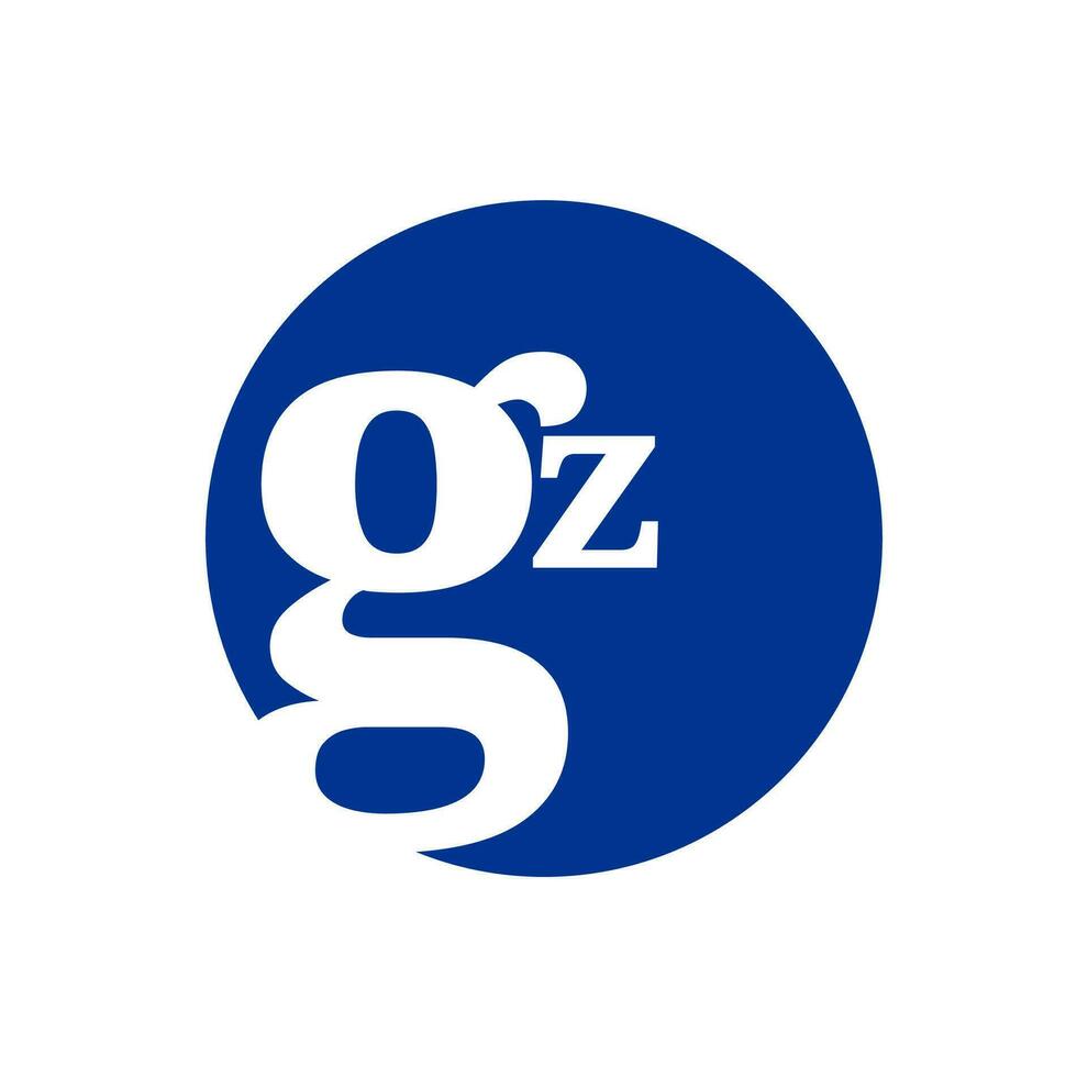 GZ company name initial letter monogram with blue color. vector