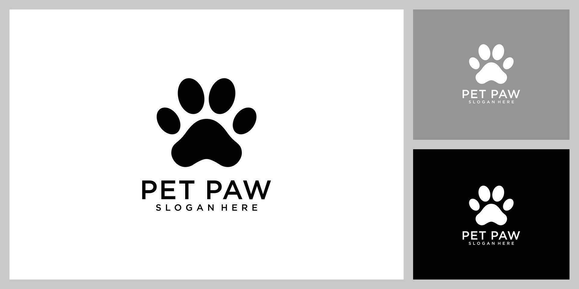 silhouette of dog paws logo vector