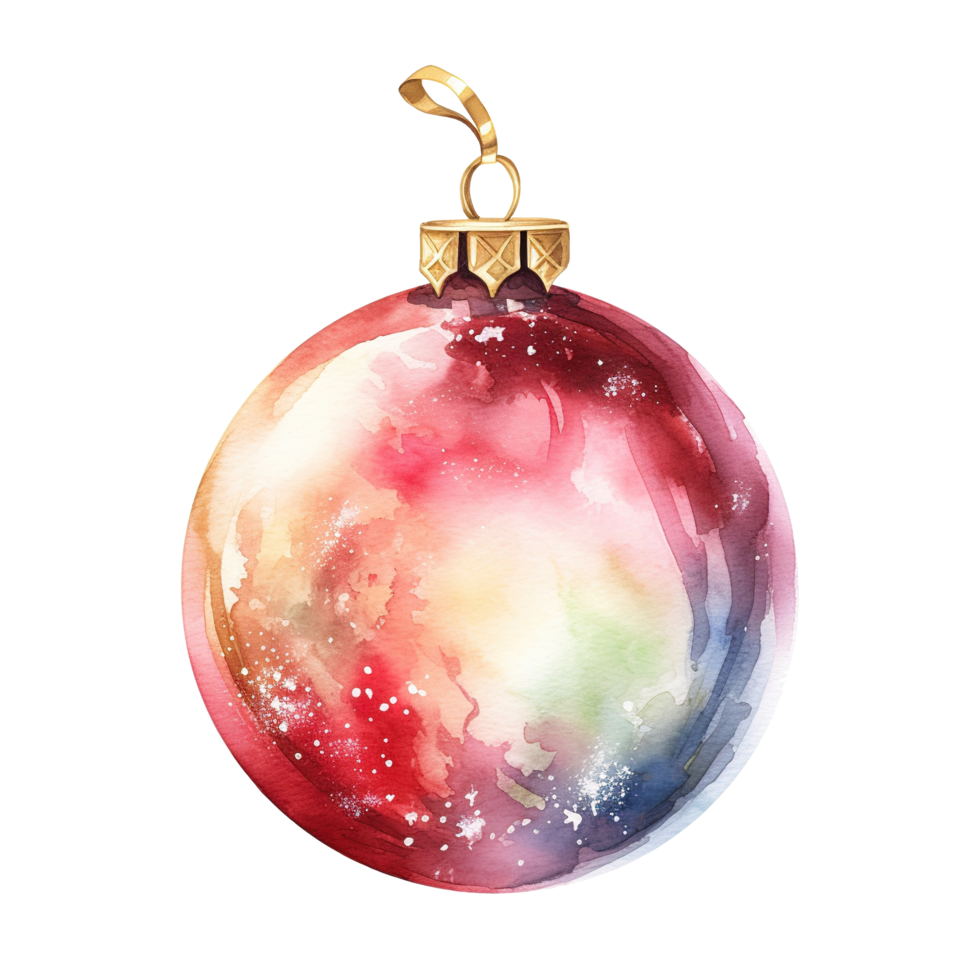 Christmas Ball For Christmas Event. Watercolor Style. AI Generated png