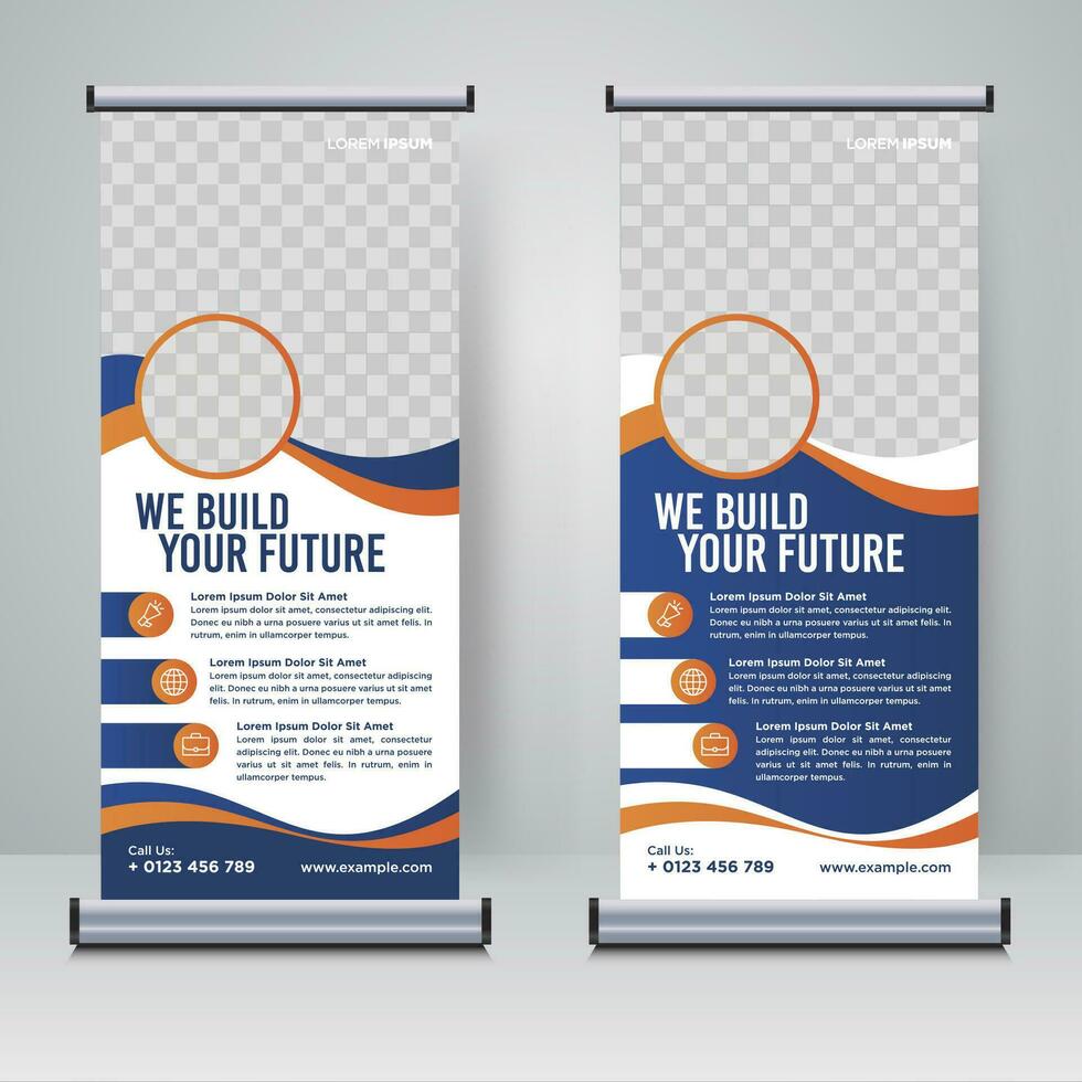Corporate rollup or X banner design template vector