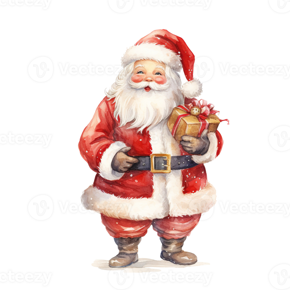 Santa Claus For Christmas Event. Watercolor Style. AI Generated png