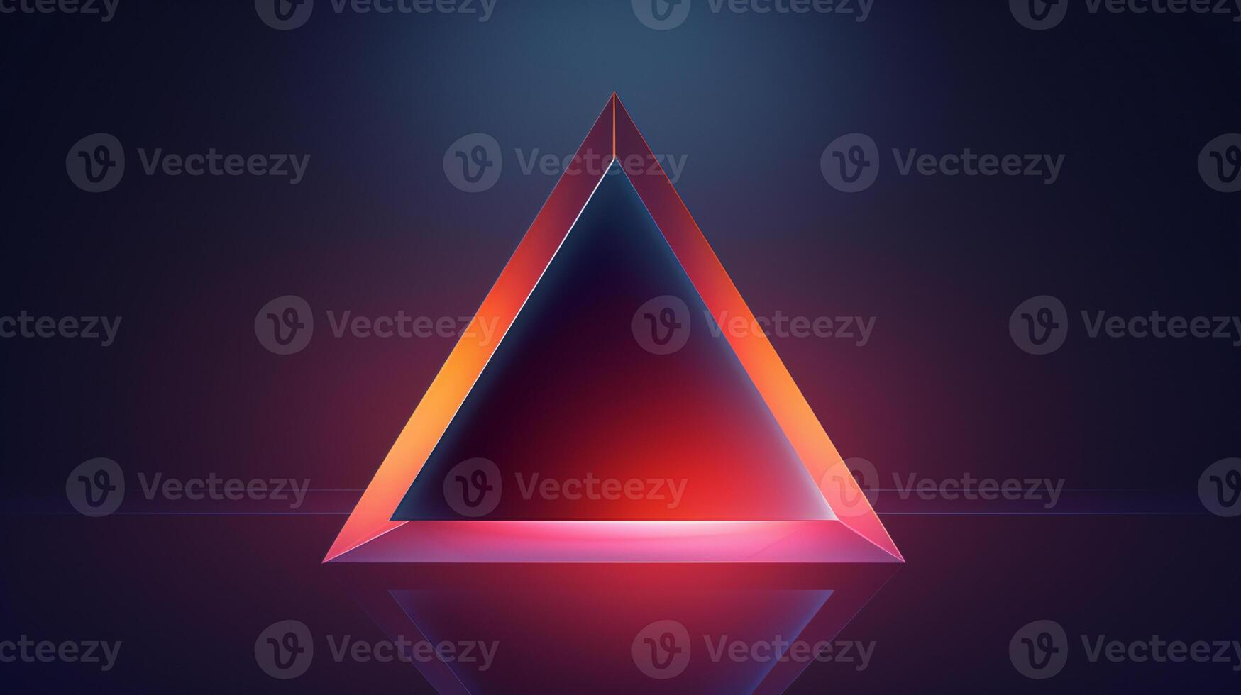 a glowing triangle on a dark background AI Generative photo