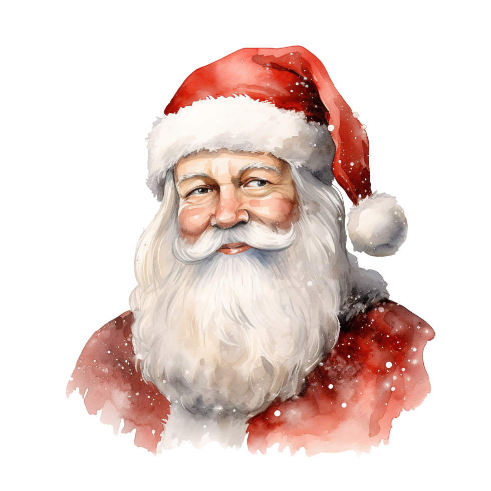 de kerstman portret voor Kerstmis evenement. waterverf stijl. ai gegenereerd png