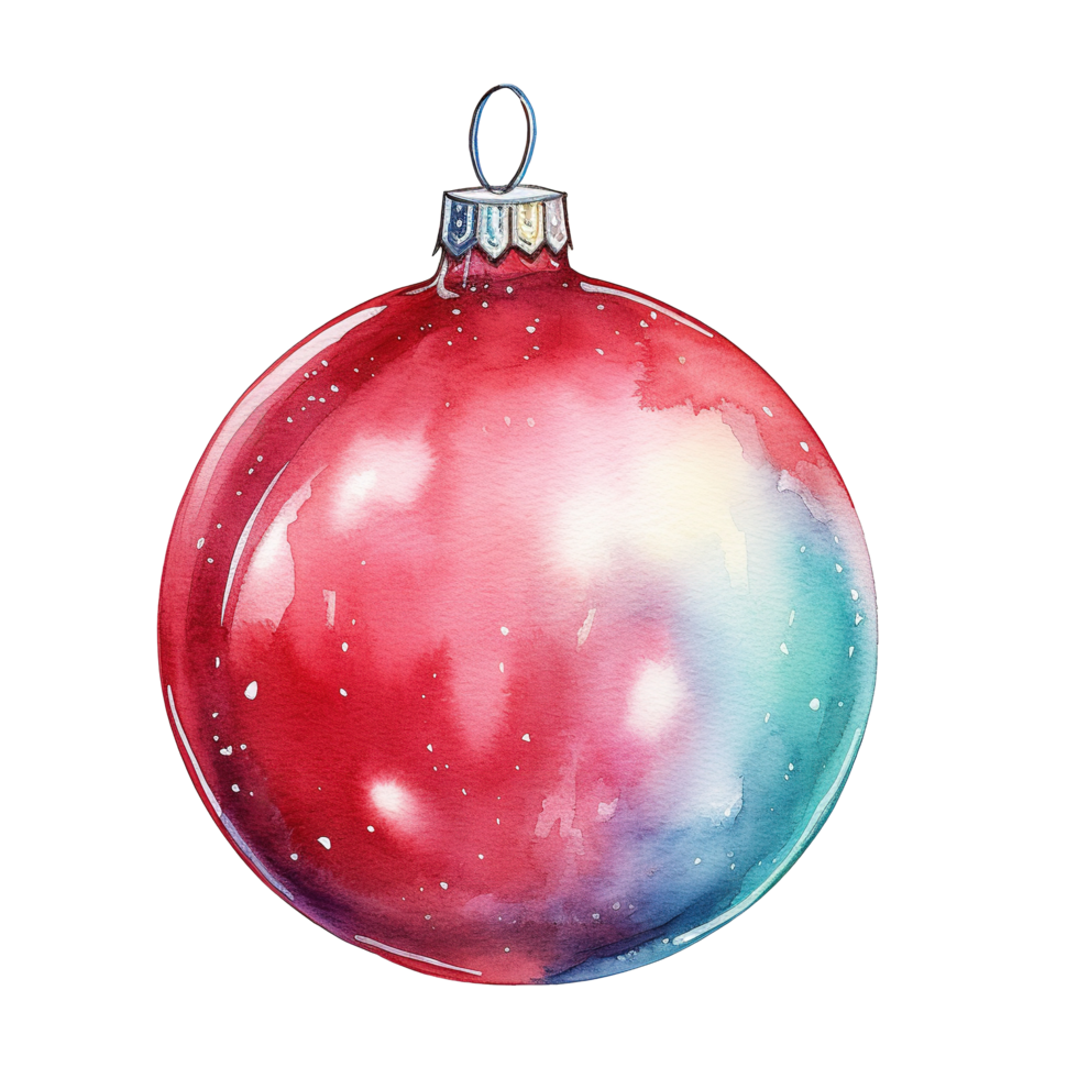 Christmas Ball For Christmas Event. Watercolor Style. AI Generated png