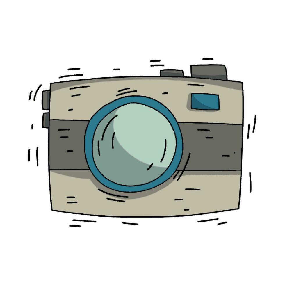 hand drawn doodle style camera vector