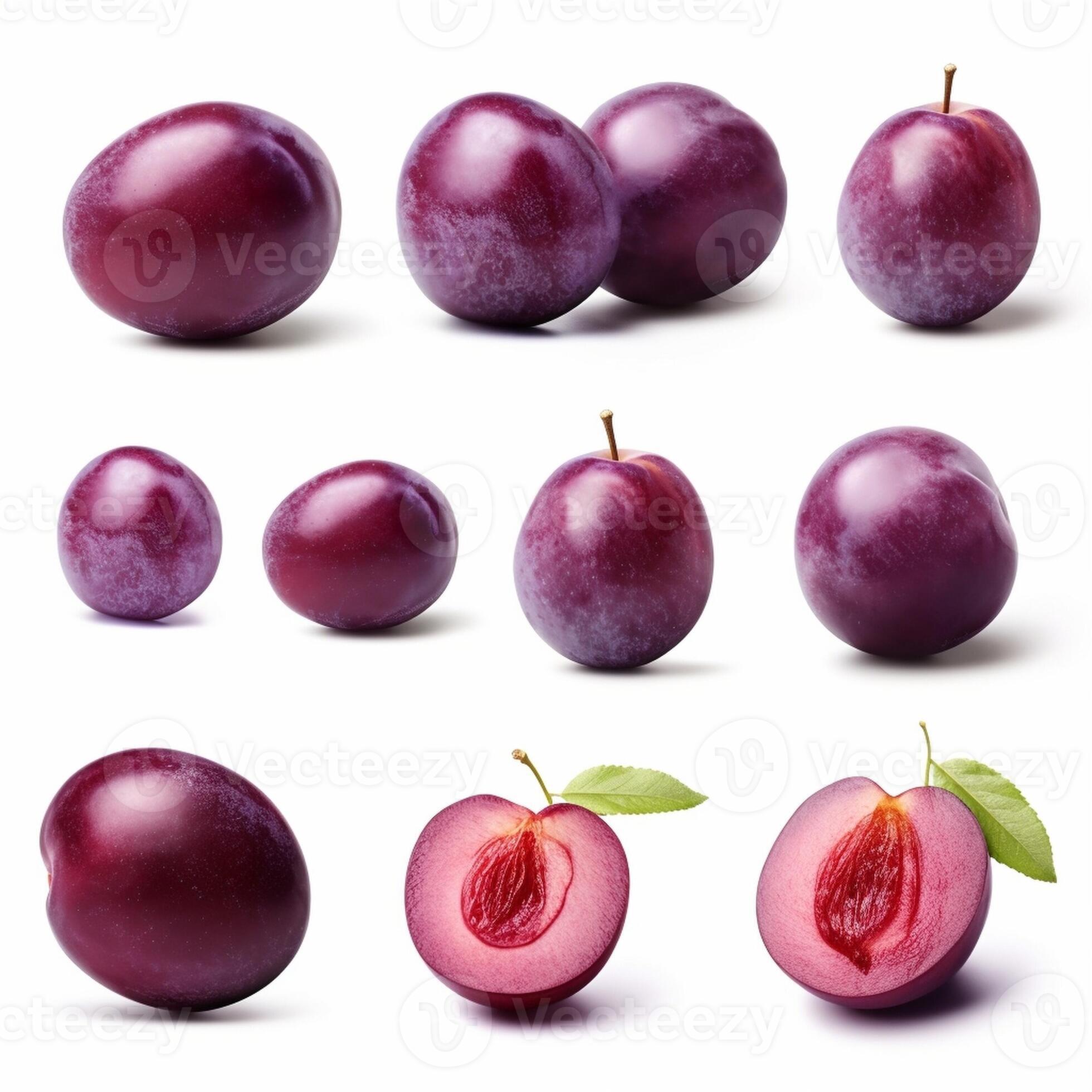Many Plums and One Grape Berry AI generated. 28892970 Stock Photo at