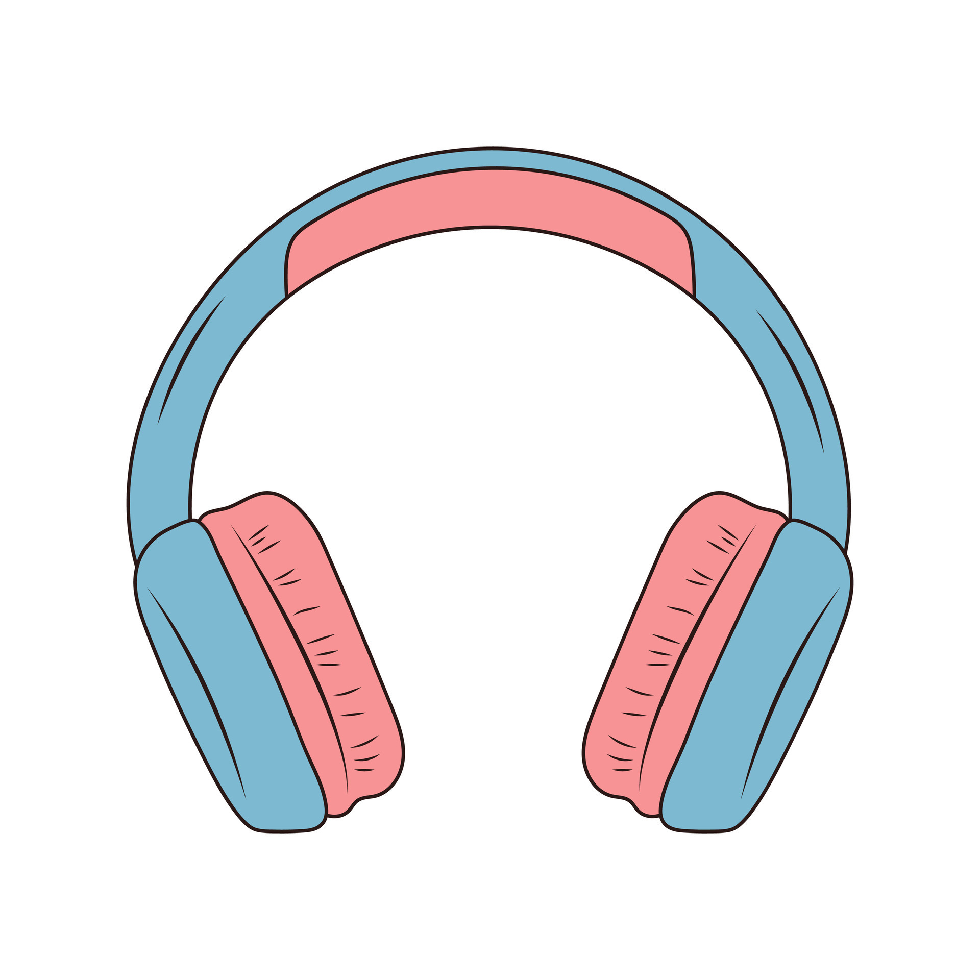 Headphones icon. Audio Equipment for Music Listening. Earbuds for
