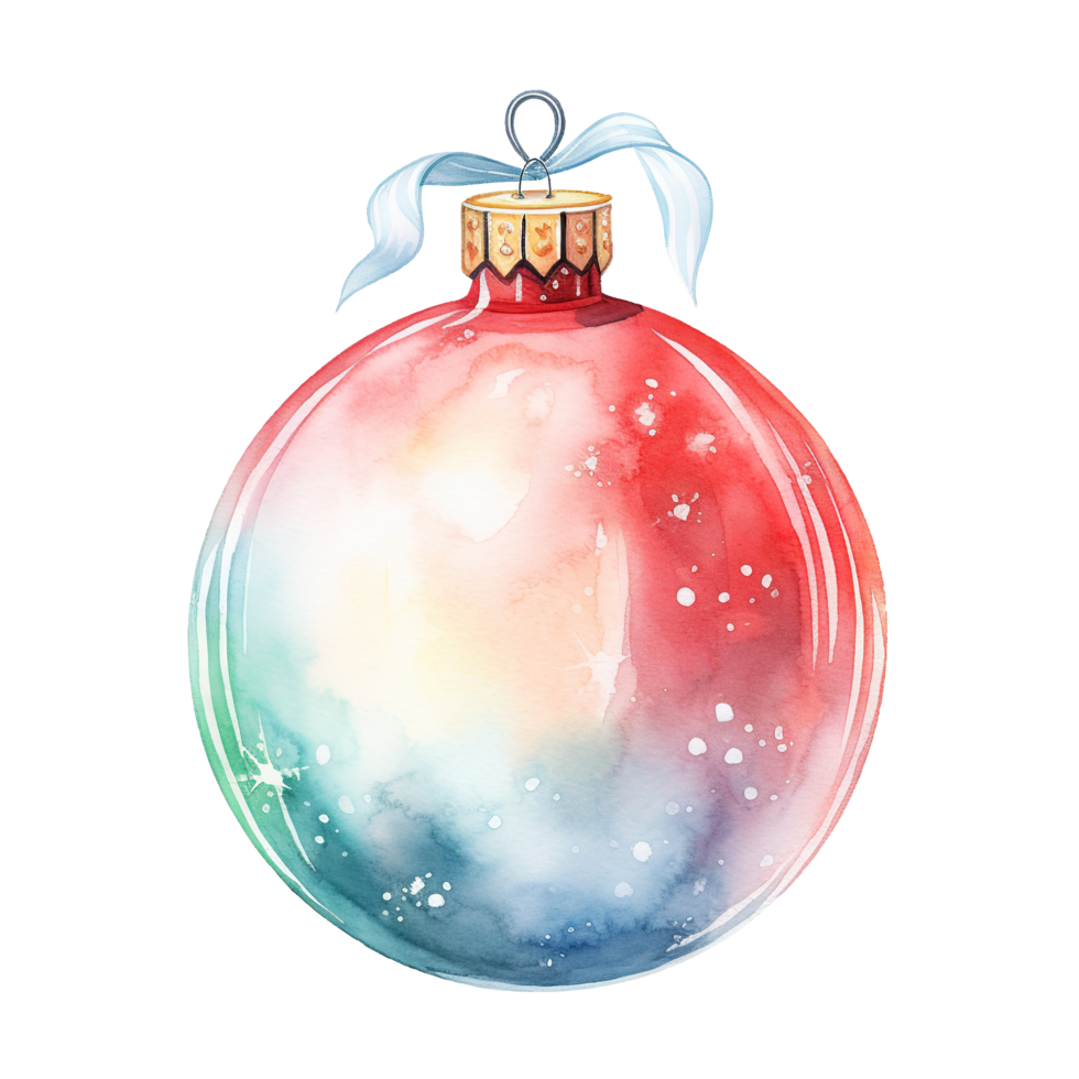 Christmas Ball For Christmas Event. Watercolor Style. AI Generated png