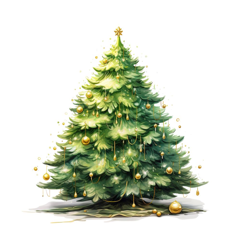 Navidad árbol para Navidad evento. acuarela estilo. ai generado png