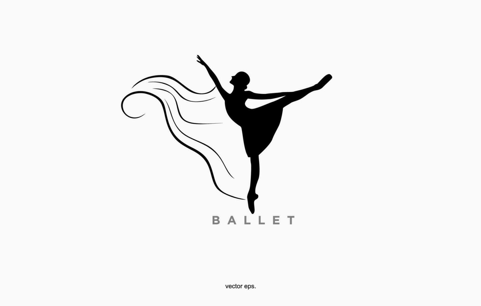 un negro y blanco logo para ballet vector