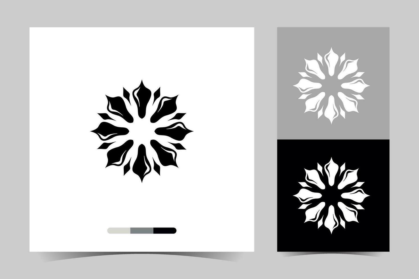 un conjunto de cuatro diferente diseños para un flor y hojas vector