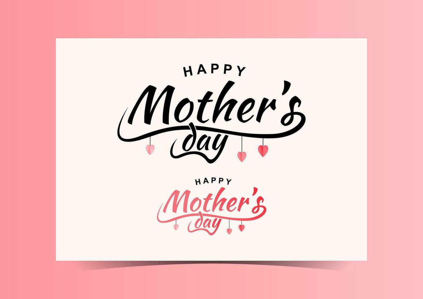 happy mothers day greeting card with pink background vector