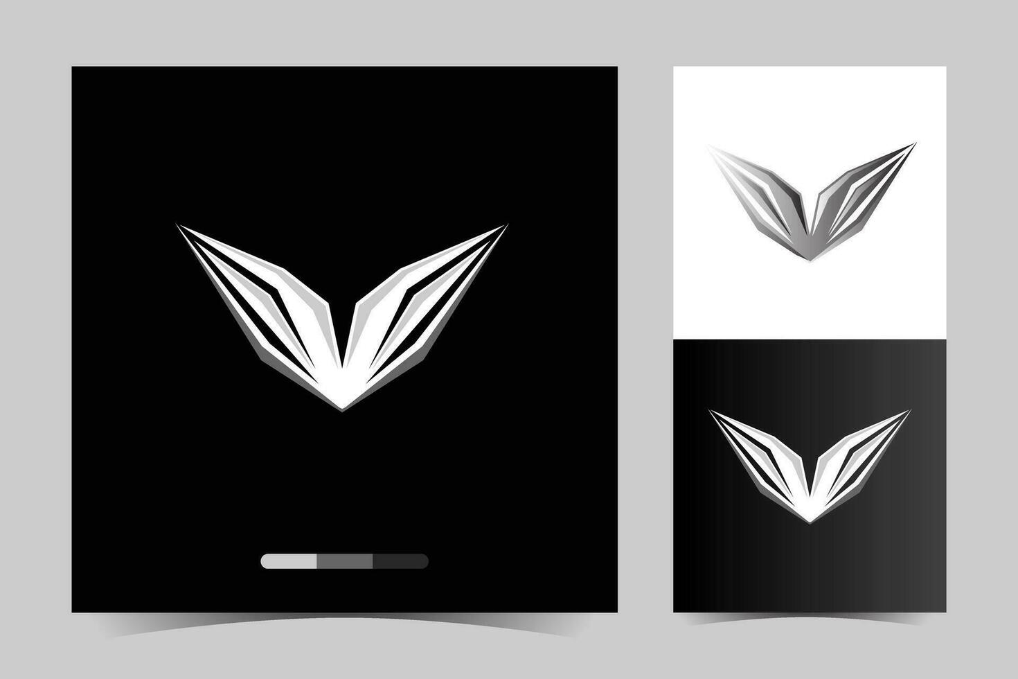 a black and white logo with a white v vector