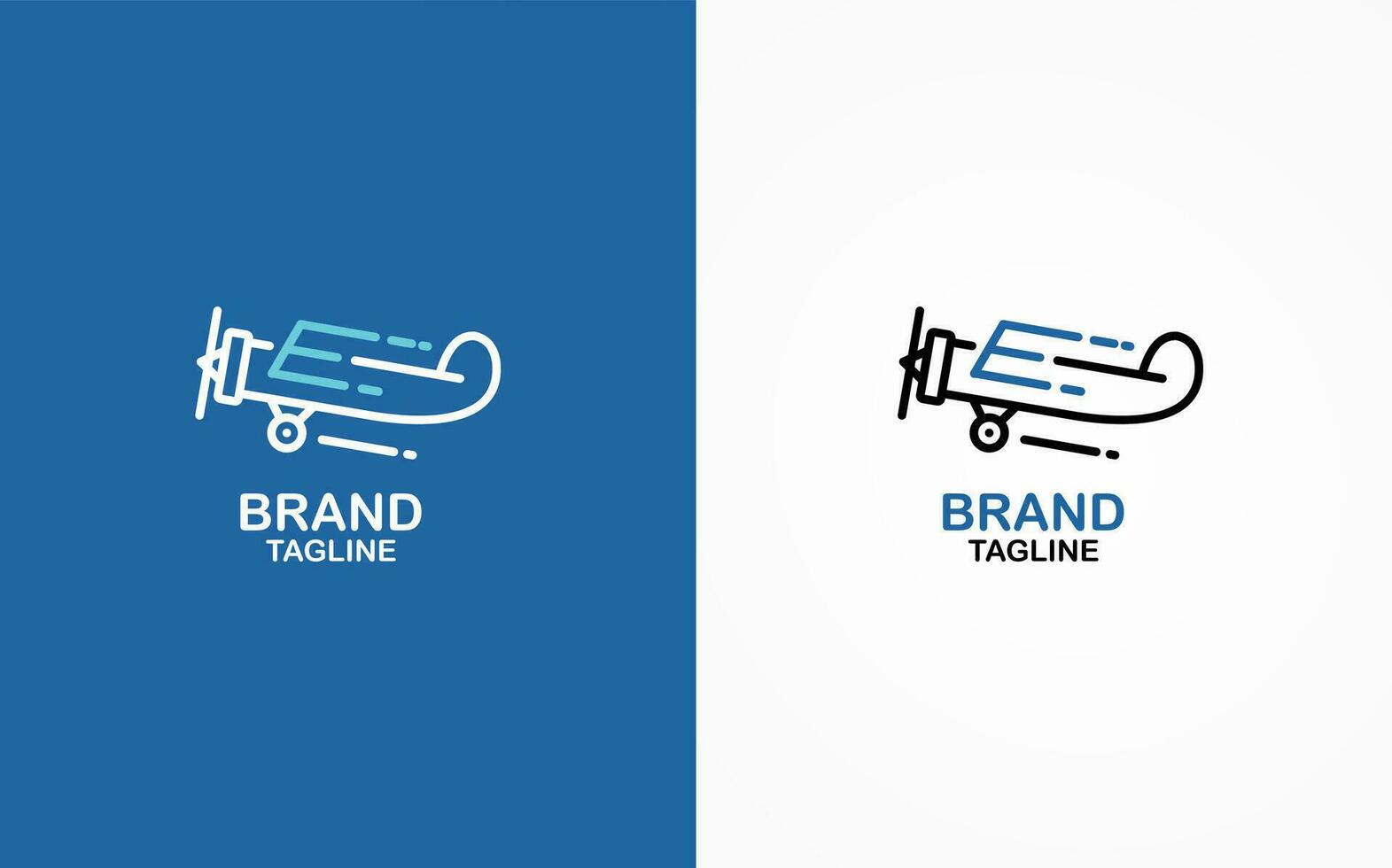 two logos for brand airplane vector