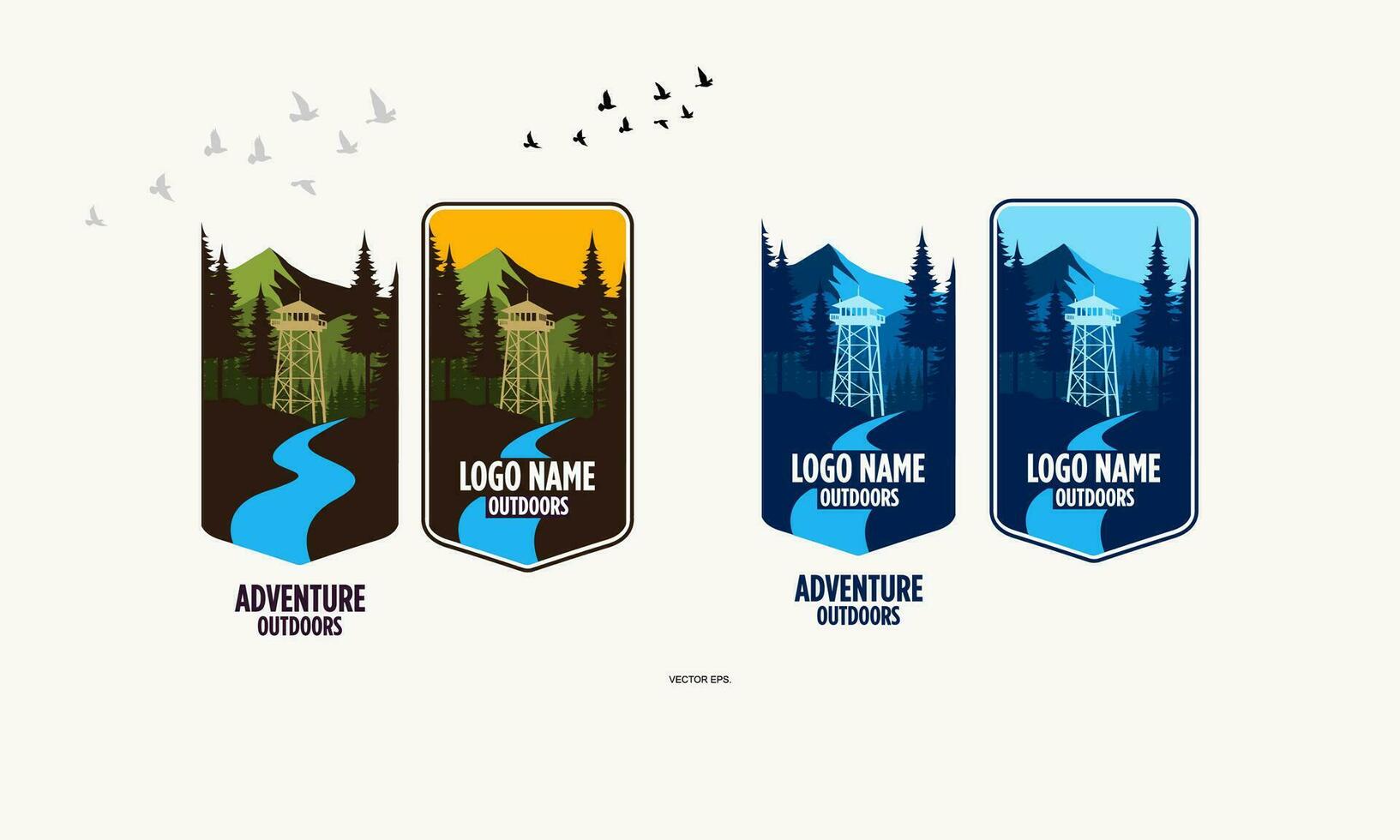 a series of four different logos for adventure travel vector