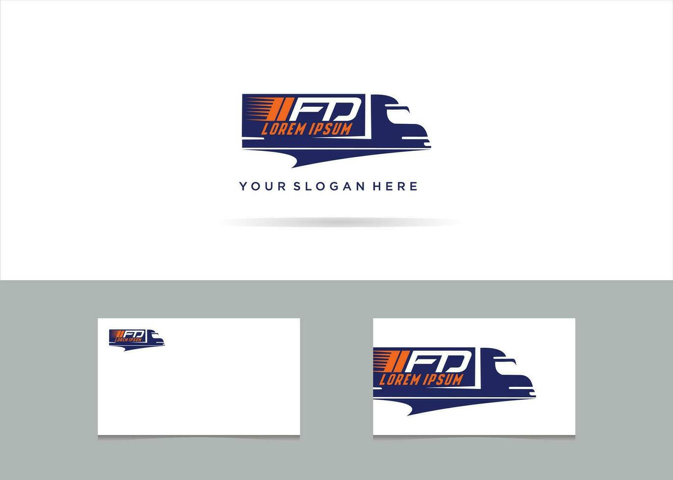 a business card and letterhead with the logo for fd delivery vector