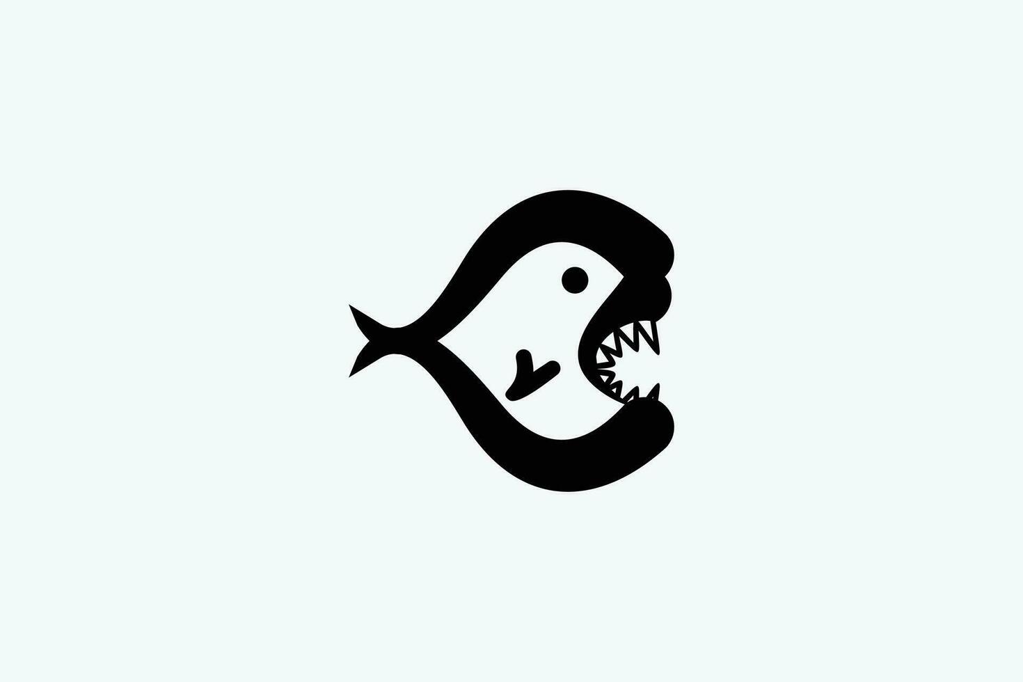 a black and white logo of a fish with its mouth open vector