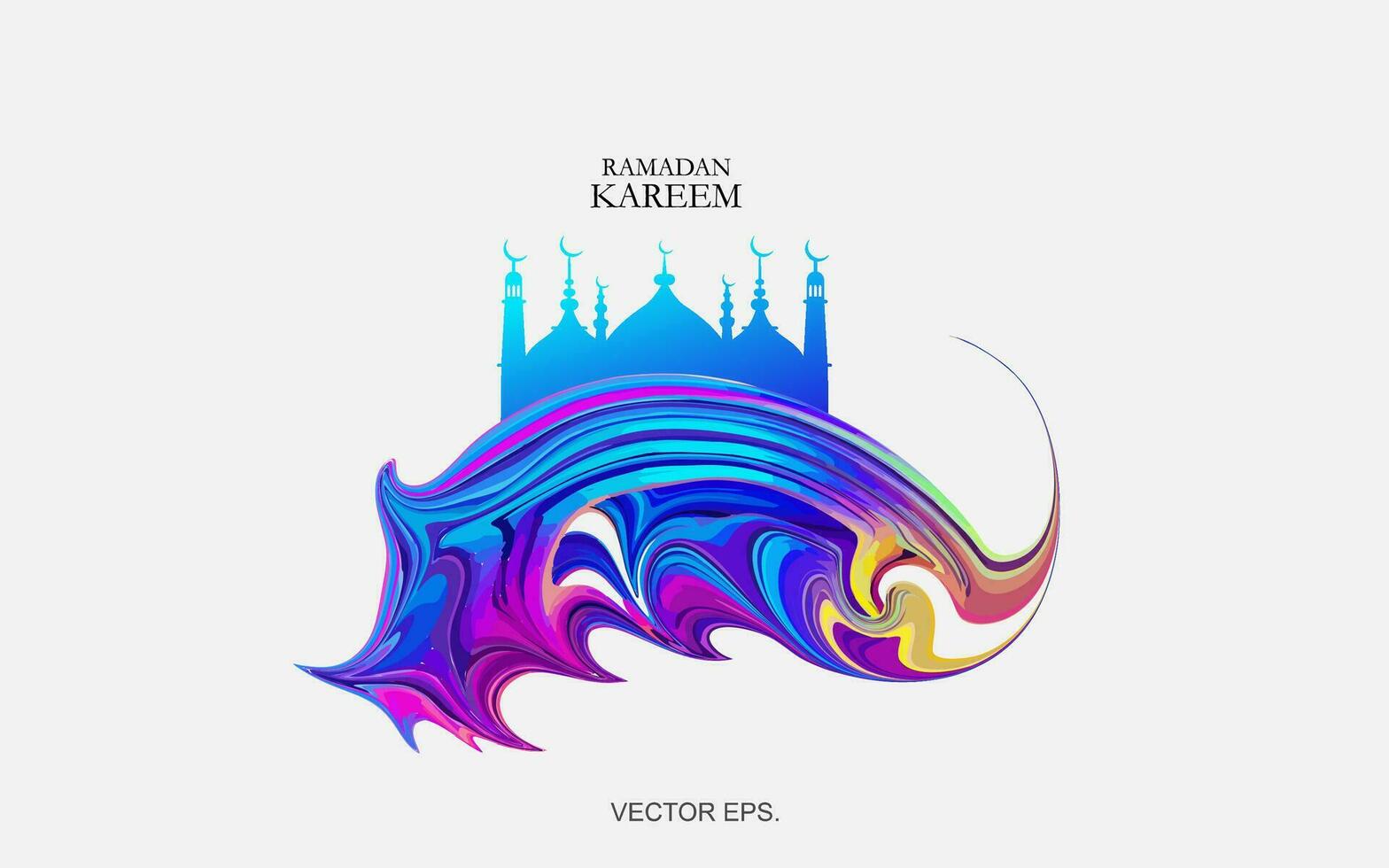 colorful abstract background with a mosque vector