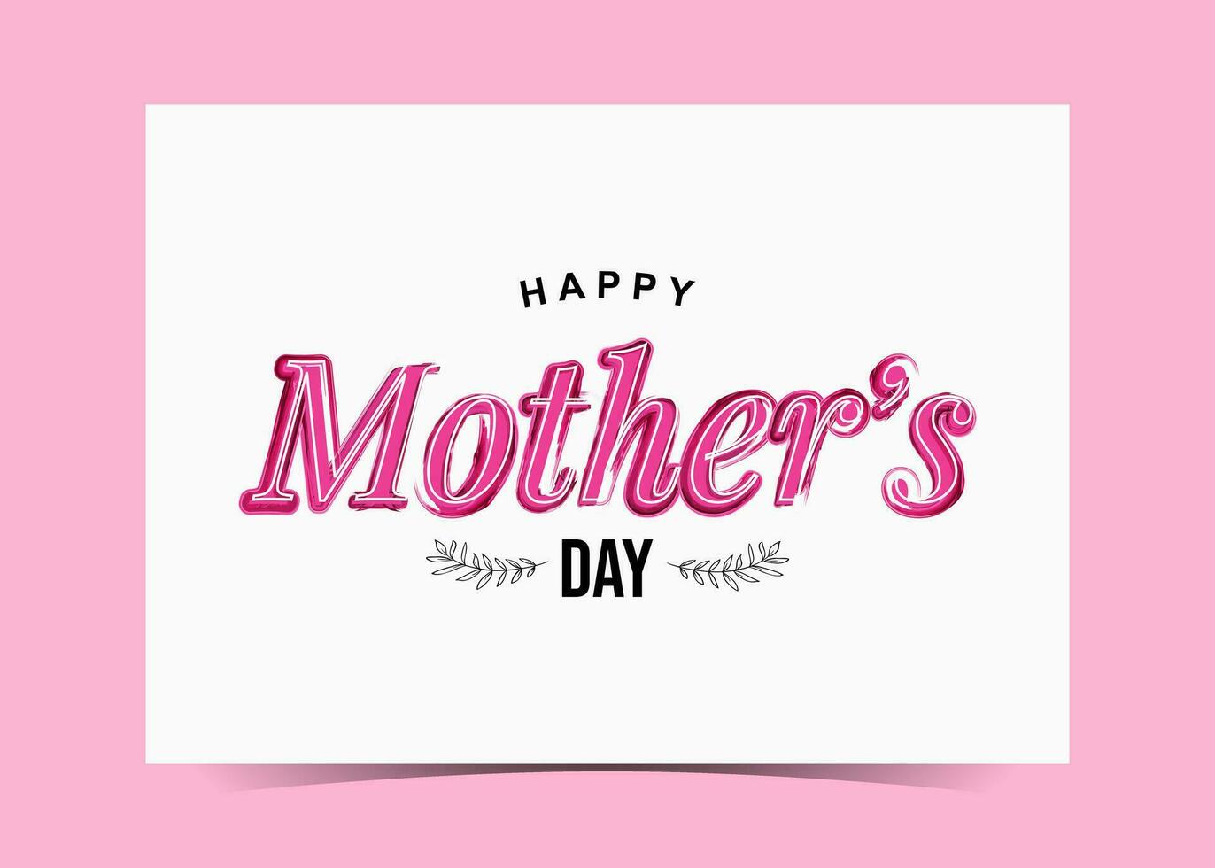 happy mothers day card with pink background vector