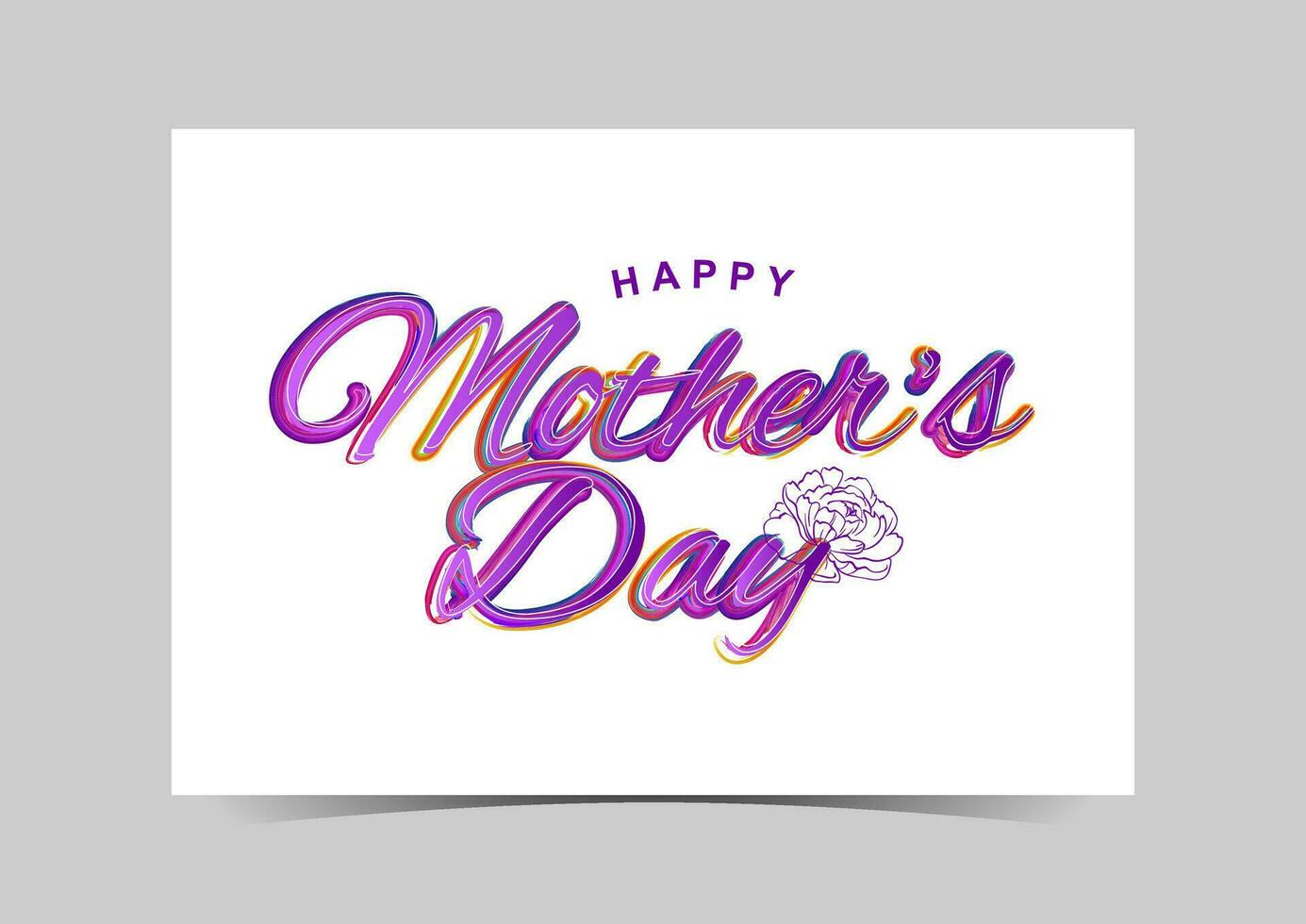 happy mothers day greeting card with flower vector illustration