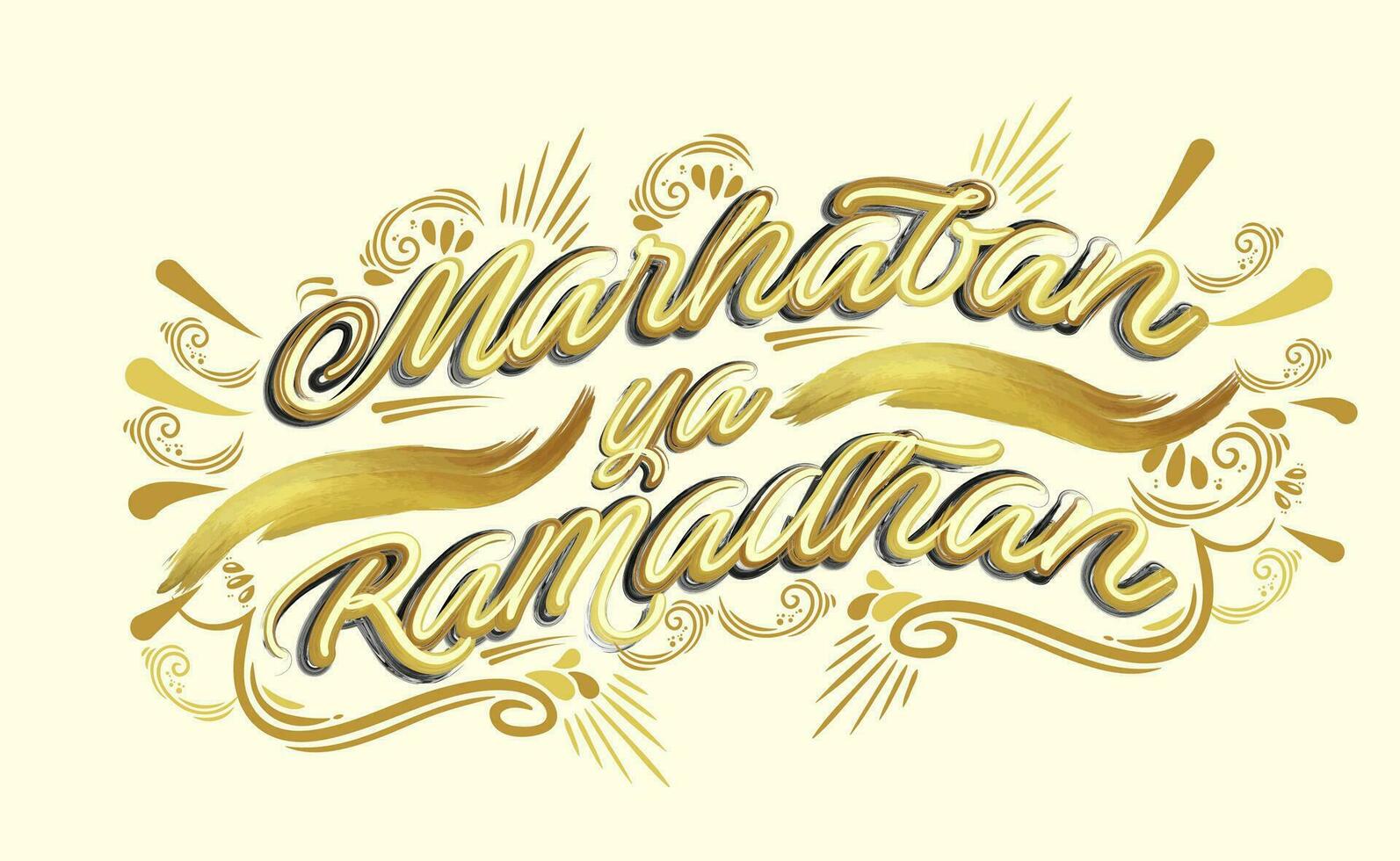 marhaban ramadan in lettering vector