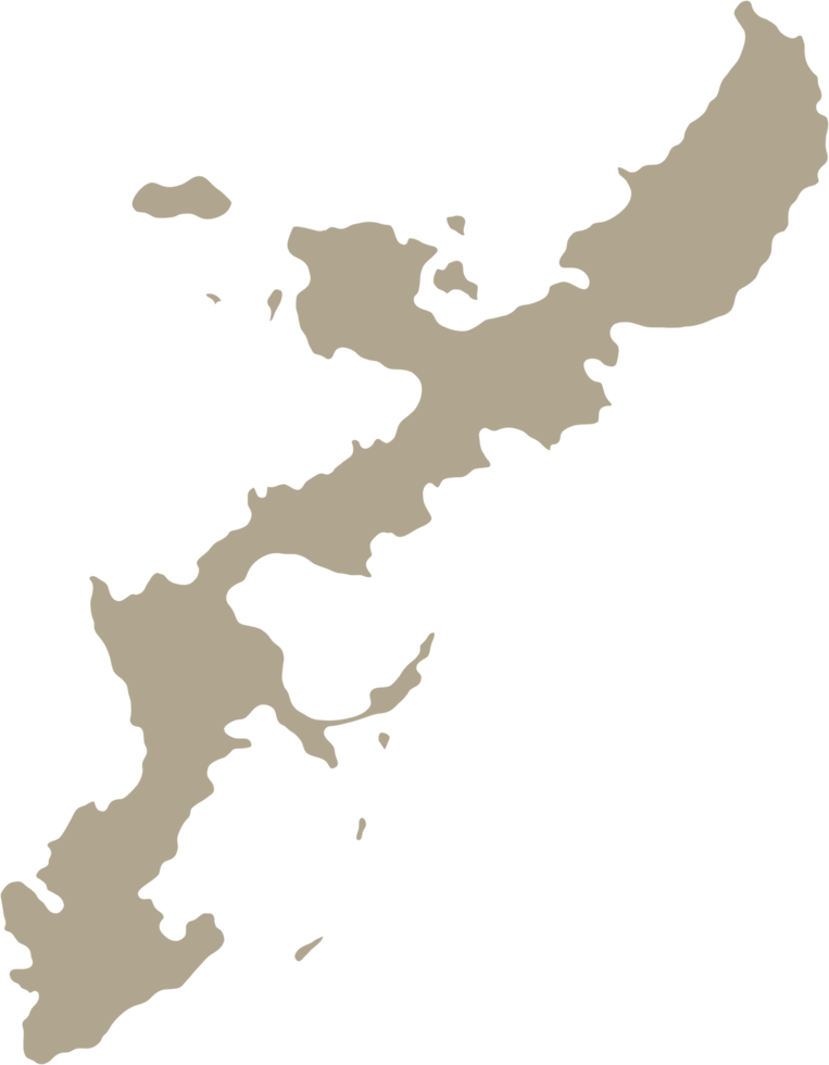 doodle freehand drawing of okinawa island map. png