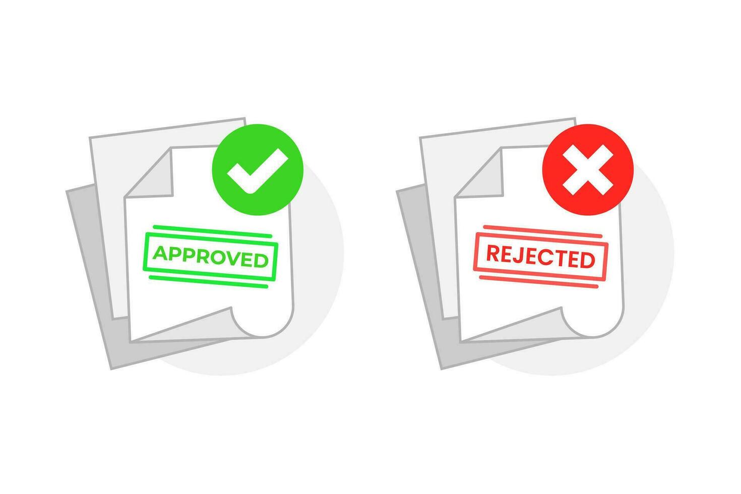 approved and rejected document concept illustration flat design vector eps10. modern graphic element for landing page, empty state ui, infographic, icon