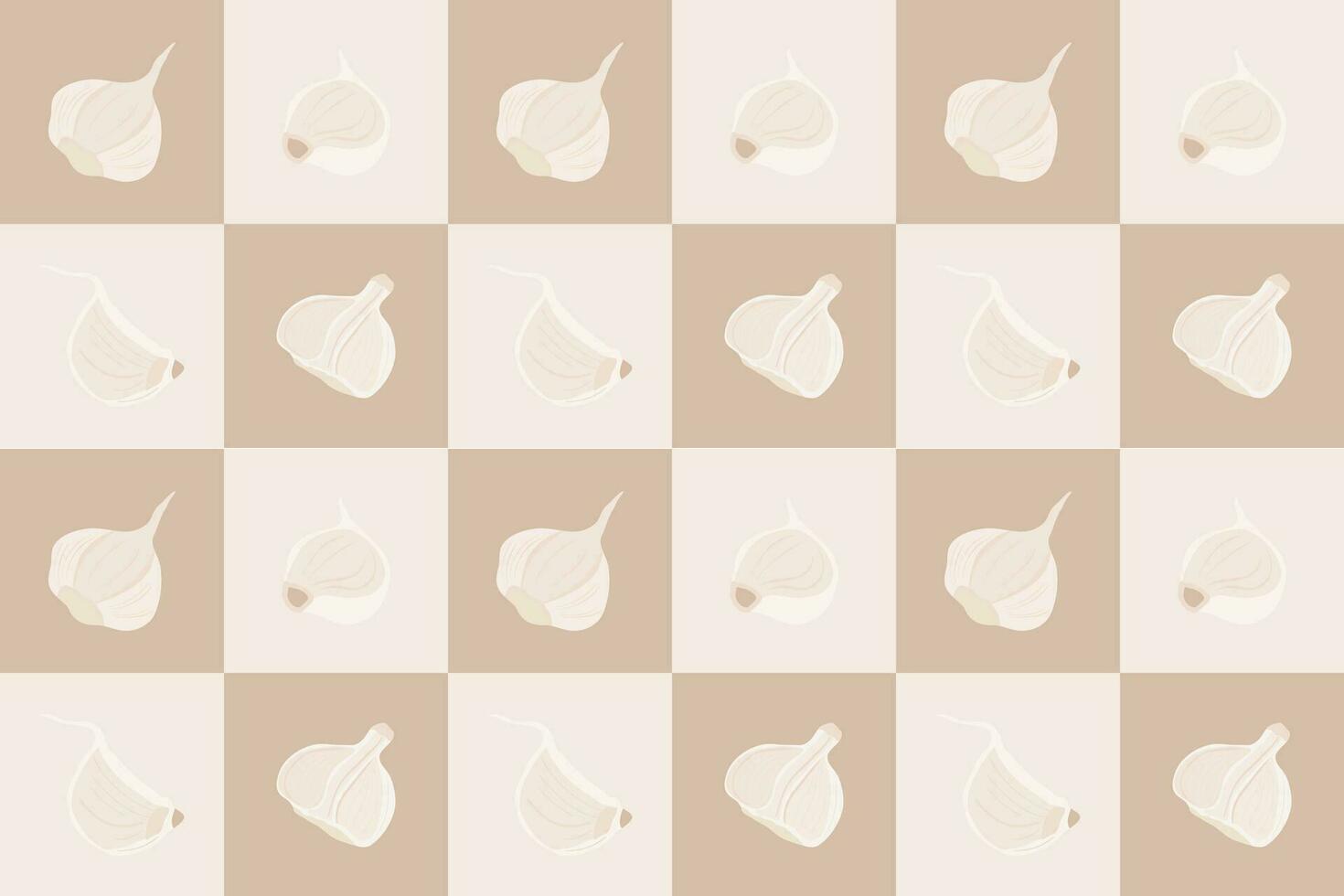 garlic herb vector seamless pattern background