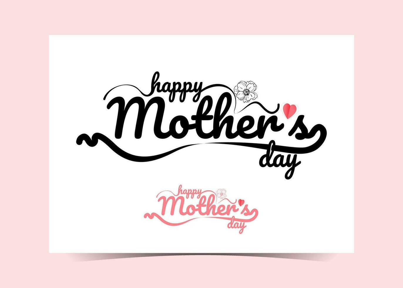 happy mothers day text on pink background vector